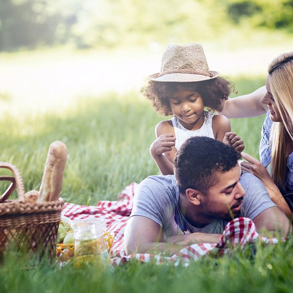 Family picnicking outdoors